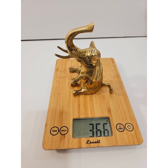 vintage Solid Brass Elephant with Trunk Up heavy - Picture 8 of 10